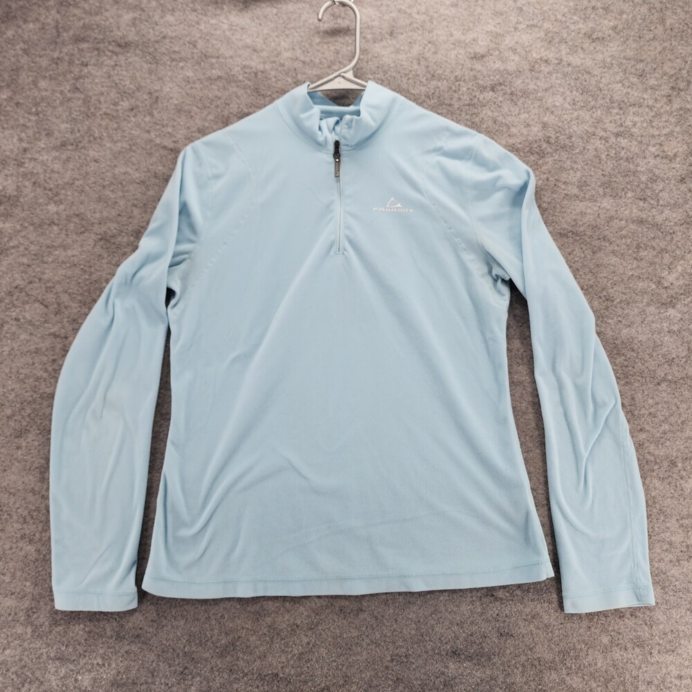 Paradox Shirt Womens Small Quarter Zip Mock Neck Blue Golf